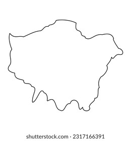 Greater London map, ceremonial county of England. Vector illustration.