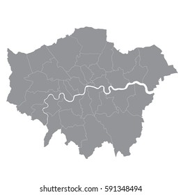 Greater London map showing all boroughs