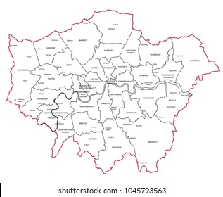 Greater London vector map.