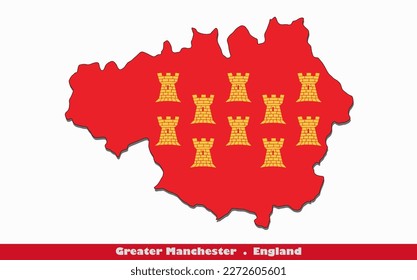 Greater Manchester County of England Flag