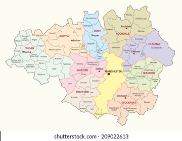 Greater Manchester County Map