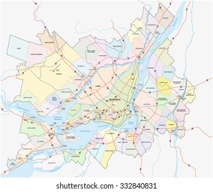 greater montreal administrative map