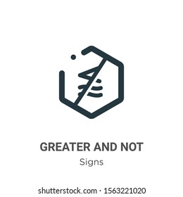 Greater and not approximately equal to symbol vector icon on white background. Flat vector greater and not approximately equal to symbol icon symbol sign from modern signs collection for mobile 