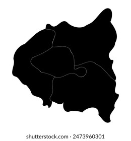 Mapa del Gran París, división administrativa de Francia. Ilustración vectorial.
