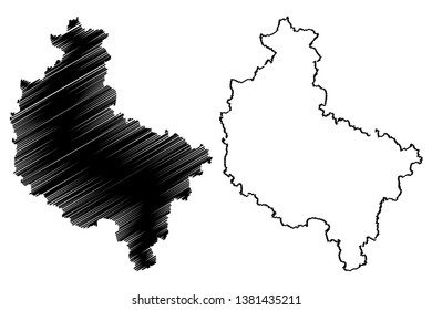 Greater Poland Voivodeship (Administrative divisions of Poland, Voivodeships of Poland) map vector illustration, scribble sketch Wielkopolska Voivodeship (Wielkopolska Province) map