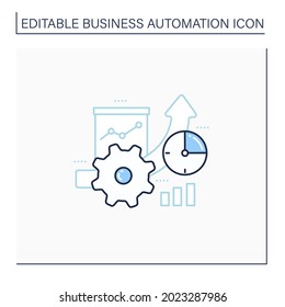 Greater productivity line icon. Improving product production process. Higher productivity. Business automation concept.Isolated vector illustration.Editable stroke