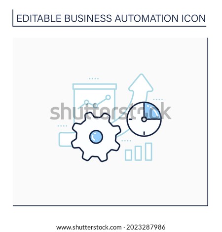 Greater productivity line icon. Improving product production process. Higher productivity. Business automation concept.Isolated vector illustration.Editable stroke