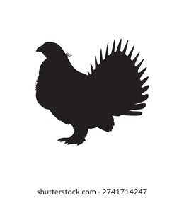 Greater sage grouse silhouette vector flat illustration design.on white background.