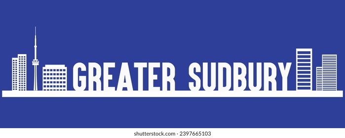 Greater Sudbury city, Canada beautiful vector illustration in letter