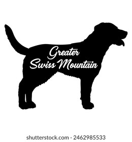 Greater Swiss Mountain Dog silhouette dog breeds logo dog monogram vector