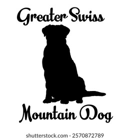 Greater Swiss Mountain  dog silhouette, dog breeds, logo, vector, silhouette,  animal, illustration, icon, sign, design, black, symbol, pet, love
