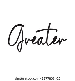 greater text on white background.