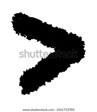 Greater than comparison brushstroke sign