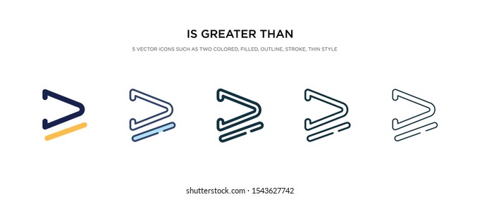 is greater than or equal to icon in different style vector illustration. two colored and black is greater than or equal to vector icons designed in filled, outline, line and stroke style can be used