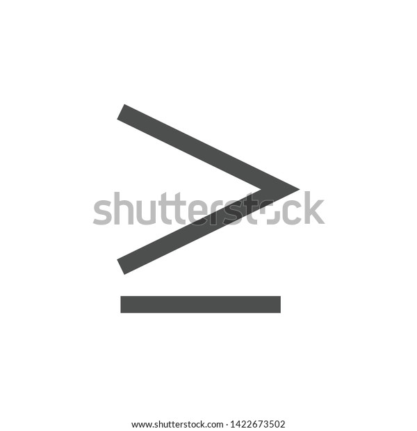 Greater Than Equal Icon Mathematics Symbol Stock Vector (Royalty Free ...