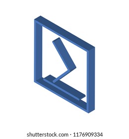 Is greater than or equal to isometric left top view 3D icon