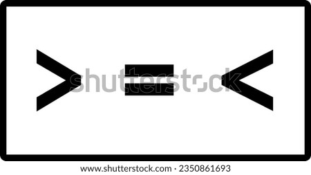 greater than and equal and less than. symbol math