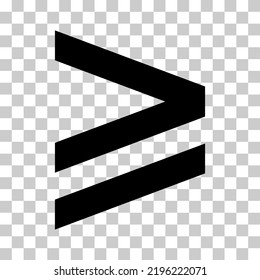 Greater than or equal to mathematics symbol, education maths icon, web element vector illustration design, finance sign .