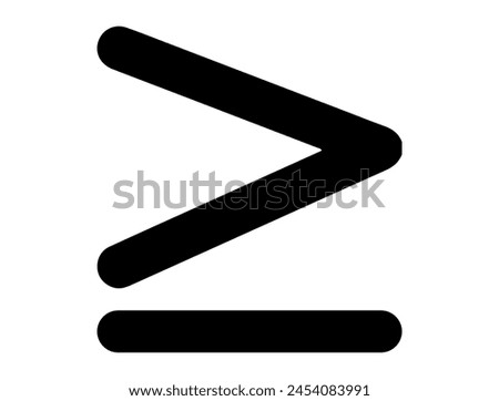 Greater than equal to symbol silhouette vector art