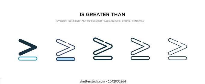 is greater than icon in different style vector illustration. two colored and black is greater than vector icons designed in filled, outline, line and stroke style can be used for web, mobile, ui