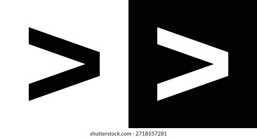É maior que a ilustração de vetor de ícone - ícones de vetor de estilo preto de alta qualidade