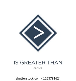 is greater than icon vector on white background, is greater than trendy filled icons from Signs collection, is greater than vector illustration