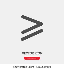 Is greater than icon vector. Is greater than symbol. Linear style sign for mobile concept and web design. Is greater than symbol illustration. Pixel vector graphics - Vector.