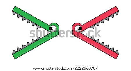 Greater than and less than symbols in math. Vector illustration isolated on white background.