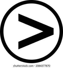 greater than sign in circle