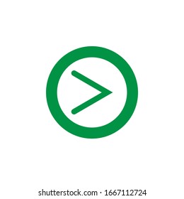 Greater Than Symbol vector inside a circle.