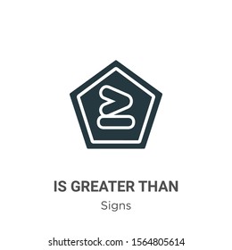 Is greater than vector icon on white background. Flat vector is greater than icon symbol sign from modern signs collection for mobile concept and web apps design.
