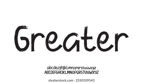 Maior, fonte e alfabeto com estilo Vetor Fonte e alfabeto com estilo Vetor. A fonte imita as letras com um pincel na parede
