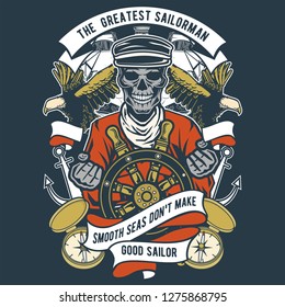 
The Greatest Sailorman Tshirt Design