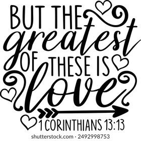 But The Greatest Of These Is Love Bible Verse Typography Design