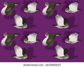Great-Horned Owl Bird Cartoon Character Seamless Wallpaper Background