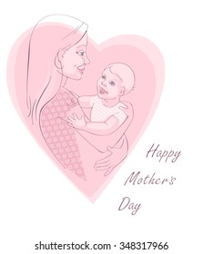Greating postcard - happy mother day. Vector background.


