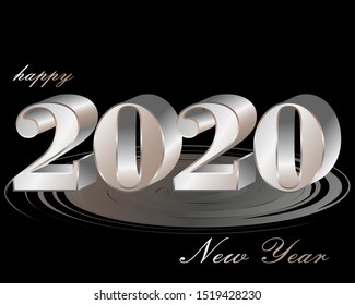 Greating postcard New year 2020