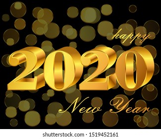 Greating postcard New year 2020