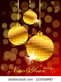 Greating postcard New year 2020