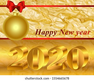 Greating postcard New year 2020