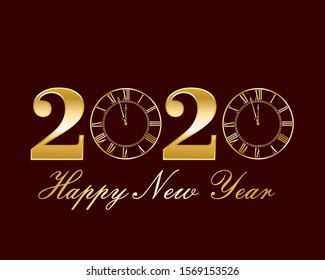 Greating postcard New year 2020