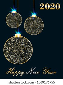 Greating postcard New year 2020