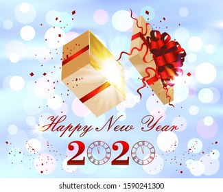Greating postcard New year 2020