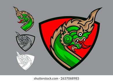 greatnaga serpent shield logo vector emblem logofootball 022025