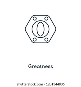 Greatness concept line icon. Linear Greatness concept outline symbol design. This simple element illustration can be used for web and mobile UI/UX.