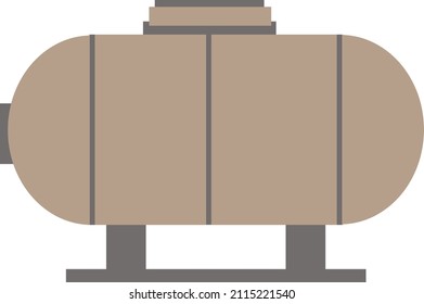 Depósito de almacenamiento de petróleo y gas gris y marrón aislado en blanco. Ilustración vectorial.