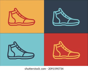 Greco Roman Wrestling Shoe Logo Template, Simple Flat Icon of shoes,freestyle,sport