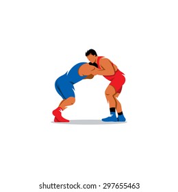 Greco Roman Wrestling sign. Sports duel of two fighters. Vector Illustration.
Branding Identity Corporate logo design template Isolated on a white background