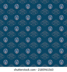 Greco-Roman decorative icons in pinks and blues (1019)