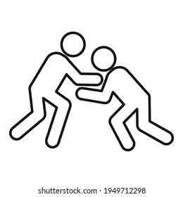 Greco-Roman Wrestling Konkurrenzsymbol. Outline Greco-Roman-Ringwettbewerb Vektorsymbol für Webdesign einzeln auf weißem Hintergrund